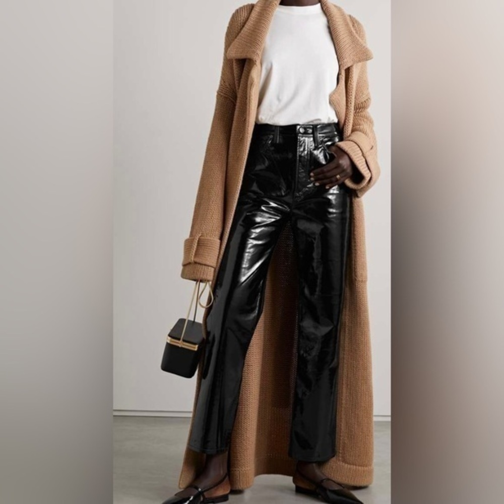 NWT Agolde Leather Black Pants - Picture 3 of 7